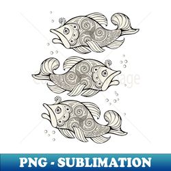 Fishes with Celtic trickle - Unique Sublimation PNG Download - Create with Confidence