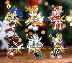 custom sonic hedgehog characters ornament, cusotme name ornament