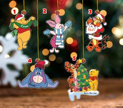 custom winnie the pooh ornament, pooh friends personalized ornament