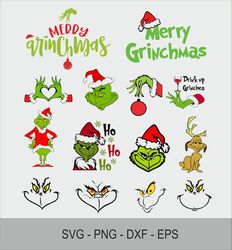 grinch face svg, grinch hand, grinch svg bundle, grinch ornament, grinch smile, green character svg, christmas , cut fil