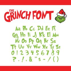 grinch font svg , grinch face svg, grinch hand, grinch ornament, grinch smile, green character svg, grinch christmas svg