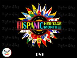 hispanic heritage month latino countries flags sunflower png - digital art work designd by flyhorshop