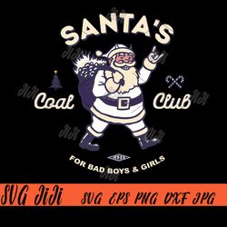 retro santa's coal club svg png, santa christmas svg png