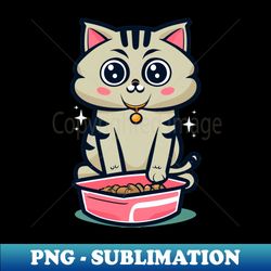 cute cat sitting on its litter box - high-resolution png sublimation file - unleash your inner rebellion