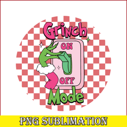 grinch on off mode pink png