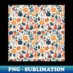 pretty botanical fruit pattern - png transparent digital download file for sublimation - unleash your inner rebellion