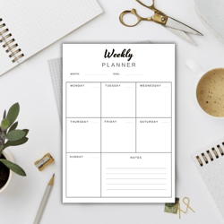 delightful weekly planner weekly schedule, a4 printable daily planner template, planner instant download
