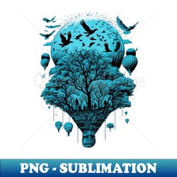 air balloon and birds - sublimation-ready png file - perfect for creative projects