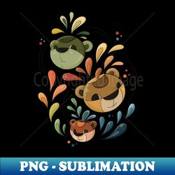 Doodle Bears Illustration - PNG Transparent Digital Download File for Sublimation - Transform Your Sublimation Creations