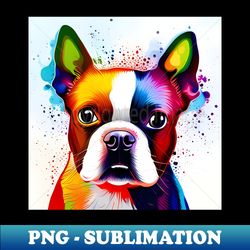 boston terrier airbrush portrait - instant png sublimation download - unlock vibrant sublimation designs