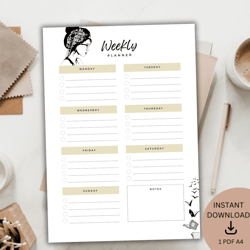 stylish weekly planner for productivity | weekly planner printable | instant download for effortless organization