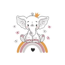 baby elephant embroidery design, 5 sizes, instant download
