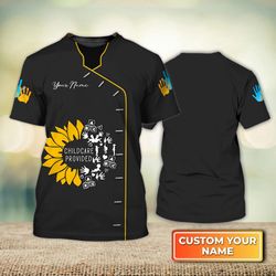 custom flower child 3d shirt: premium uniform for ideal childcare provider