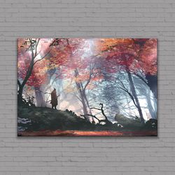 sekiro shadows die twice canvas or poster, game poster gift fans of sekiro, extra large canvas, 3 or 5 panels canvas wal