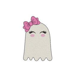 spooky baby ghost embroidery design, halloween ghost embroidery file, spooky season embroidery, ghost baby girl embroide