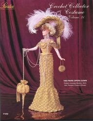 barbie doll clothes crochet patterns - 1903 paris opera gown - vintage pattern pdf instant download