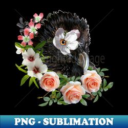 bearded vulture and flowers - instant sublimation digital download - unleash your creativity