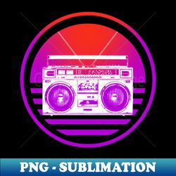 retro boombox sunset - unique sublimation png download - perfect for sublimation art