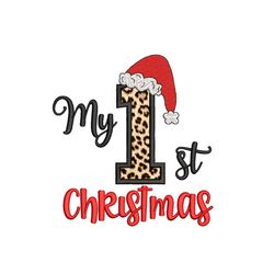 my 1st christmas applique embroidery design, my first christmas embroidery file, 3 sizes, instant download