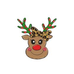 christmas deer embroidery design, 4 sizes, instant download