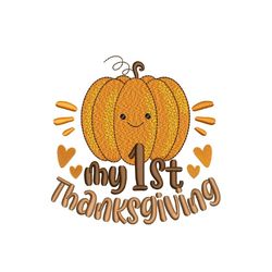 my first thanksgiving embroidery design, autumn embroidery design, 4 sizes, instant download