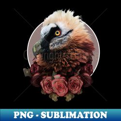 bearded vulture and flowers - artistic sublimation digital file - bring your designs to life