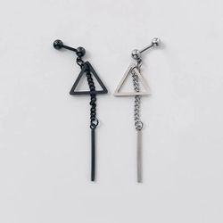 new trend kpop stray kids felix triangle tassel strip dangle earring for women men korean fashion earring wholesale