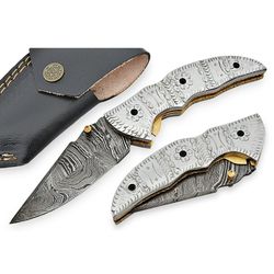 damascus steel handmade folding knife