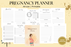 pregnancy planner – printable pregnancy journal | baby memory book printable | pregnancy organizer