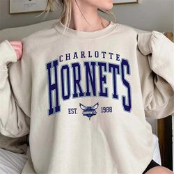 vintage charlotte hornets sweatshirt, charlotte basketball hoodie, vintage basketball fan shirt, charlotte hornets baske