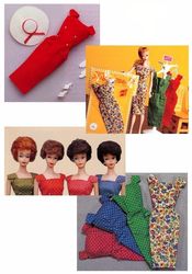 fashion doll barbie clothes sewing patterns - 60s style cocktail dress - doll outfit ideas digital download pdf