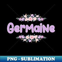 purple flower germaine name label - trendy sublimation digital download - perfect for sublimation art