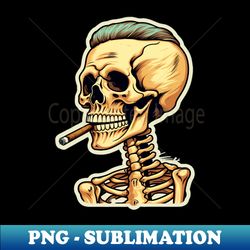 Cool  Cigar Skeleton - Retro PNG Sublimation Digital Download - Unlock Vibrant Sublimation Designs