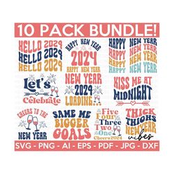 retro new year svg bundle | happy new year 2023 svg, new year svg, new year shirt, new year sublimation, cut file cricut