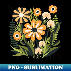 Mid Century Scandi Garden Orange Green - Professional Sublimation Digital Download - Instantly Transform Your Sublimation Projects
