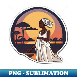 african woman art - png transparent digital download file for sublimation - unleash your creativity