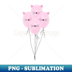 pink cat balloons - artistic sublimation digital file - spice up your sublimation projects