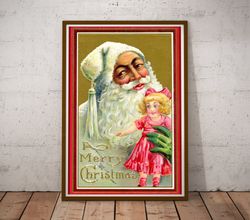 1912 santa christmas poster! - 24x36 or smaller - doll - toys - vintage - merry christmas