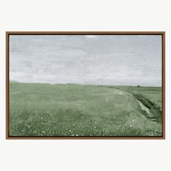 dark green hill against gray sky scenic landscape illustrations frame large wall art, green art,vintage art,minimalist a