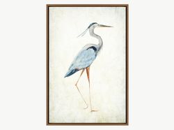 framed canvas wall art heron bird wild animal gallery wrap modern home art, frame large wall art, gift, wall decor