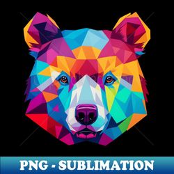colorful bear head - elegant sublimation png download - transform your sublimation creations