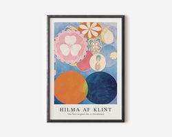 Hilma Af Klint Exhibition Poster, Famous Klint Gallery Wall Art Print, Blue Boho Print, Museum Poster, Living Room Art,I