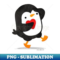 Penguin looking for love - Unique Sublimation PNG Download - Bring Your Designs to Life