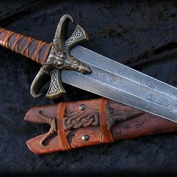 Passion Never Dies : Custom Handmade Viking Dragon Skull Art Sword 45