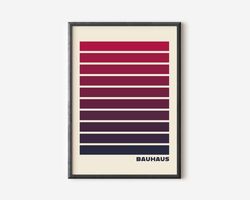 bauhaus poster print, beige exhibition poster, mid century modern art decor, orange abstract vintage minimalist retro wa