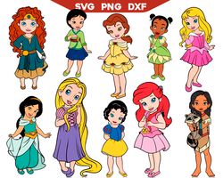 disney princess babies png svg, disney baby princess svg, disney princess babies png svg