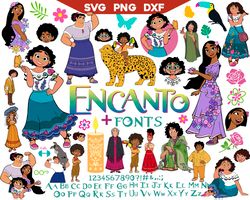 disney encanto svg, encanto png, encanto font clipart, encanto birthday svg, mirabel svg, encanto stickers