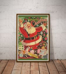 1949 night before christmas book poster! (up to 24 x 36) - santa claus - decoration - tree