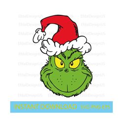 grinch face svg, grinch, grinch ornament, grinch smile, christmas svg, cricut, silhouette, digital download, png, svg, e