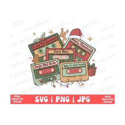 vintage christmas cassette tapes png, merry christmas png, santa claus png, retro christmas cassette png, xmas party png